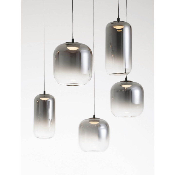 LUCES ANUCO LE44614/5 lampa wisząca LED, 2 rozmiary, metal/szkło