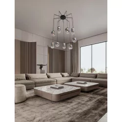 LUCES ANUCO LE44614/5 lampa wisząca LED, 2 rozmiary, metal/szkło