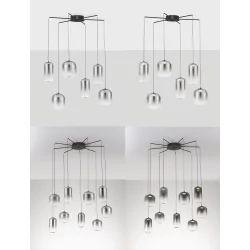LUCES ANUCO LE44614/5 lampa wisząca LED, 2 rozmiary, metal/szkło