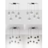 LUCES ANUCO LE44614/5 lampa wisząca LED, 2 rozmiary, metal/szkło