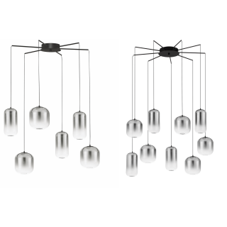 LUCES ANUCO LE44614/5 lampa wisząca LED, 2 rozmiary, metal/szkło