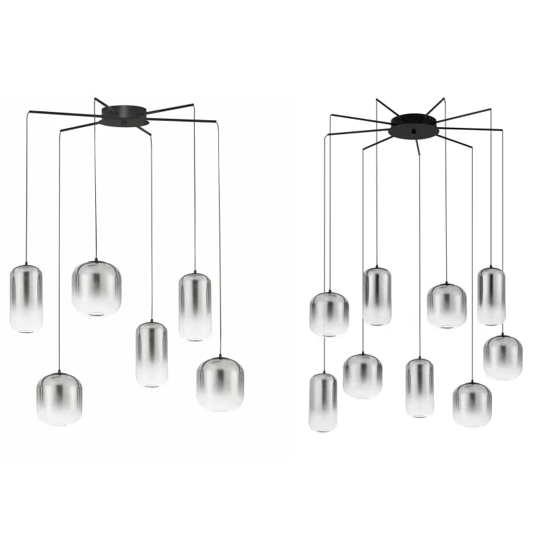 LUCES ANUCO LE44614/5 lampa wisząca LED, 2 rozmiary, metal/szkło