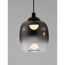 LUCES TOAY LE44237/8 LED hanging lamp black and gray steel/glass