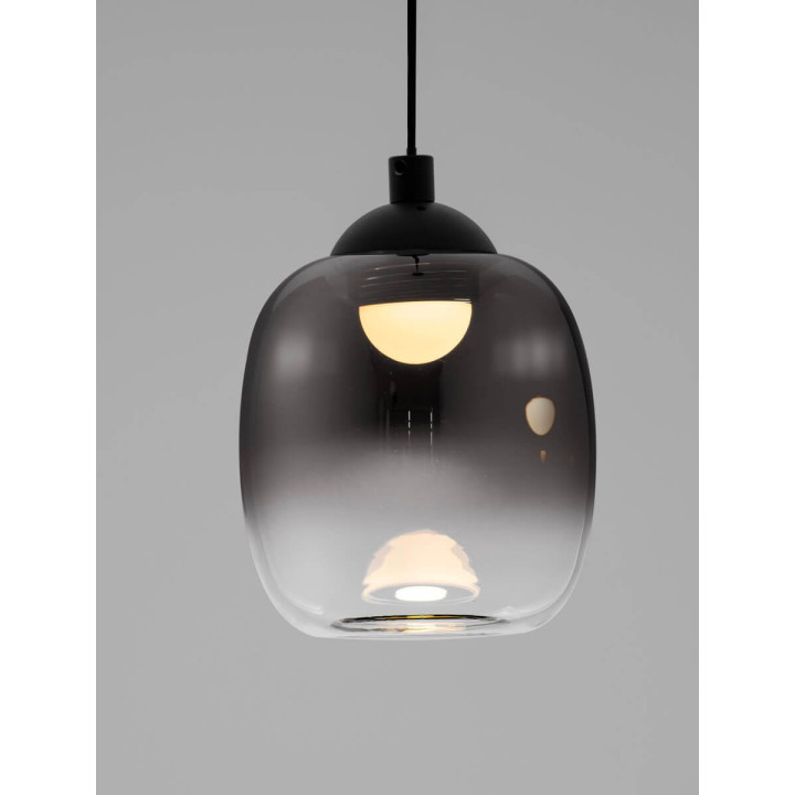LUCES TOAY LE44237/8 lampa wisząca LED czarno-szara stal/szkło