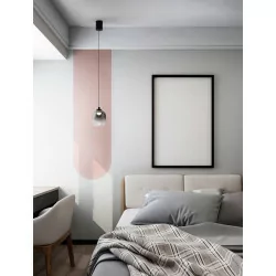 LUCES TOAY LE44237/8 lampa wisząca LED czarno-szara stal/szkło