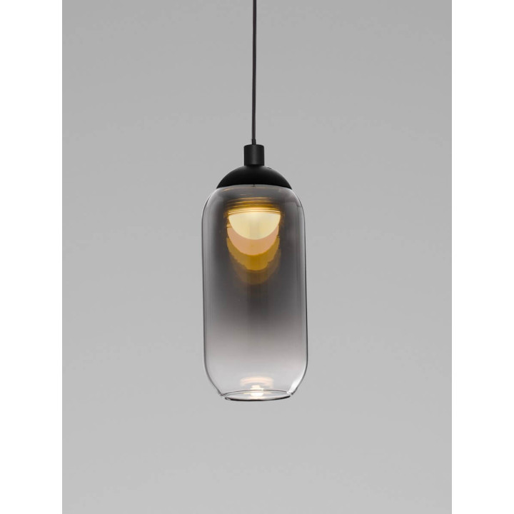 LUCES TOAY LE44237/8 lampa wisząca LED czarno-szara stal/szkło