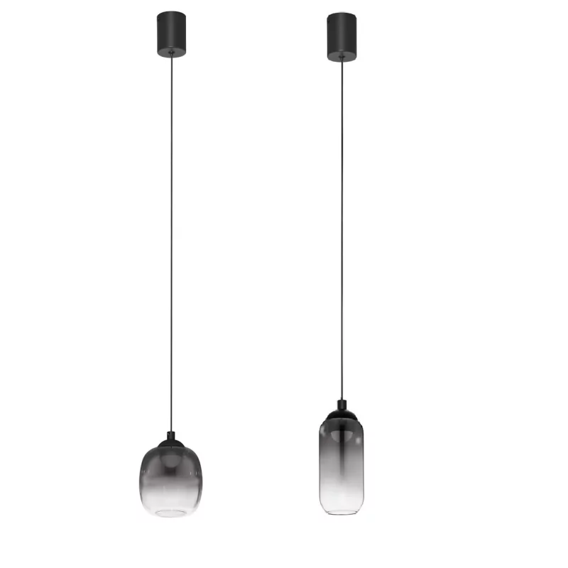 LUCES TOAY LE44237/8 LED hanging lamp black and gray steel/glass