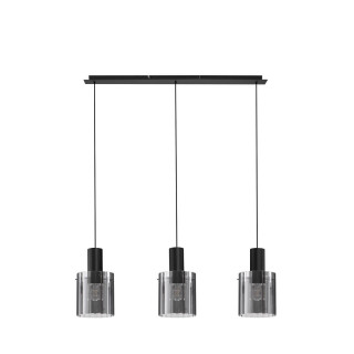 LUCES ORAN LE44245 lampa wisząca czarna, stal/szkło, 3x E27 nowoczesna