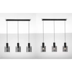 LUCES ORAN LE44245 lampa wisząca czarna, stal/szkło, 3x E27 nowoczesna