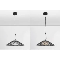 LUCES PENA LE44248/9 LED hanging lamp black, metal/glass, modern