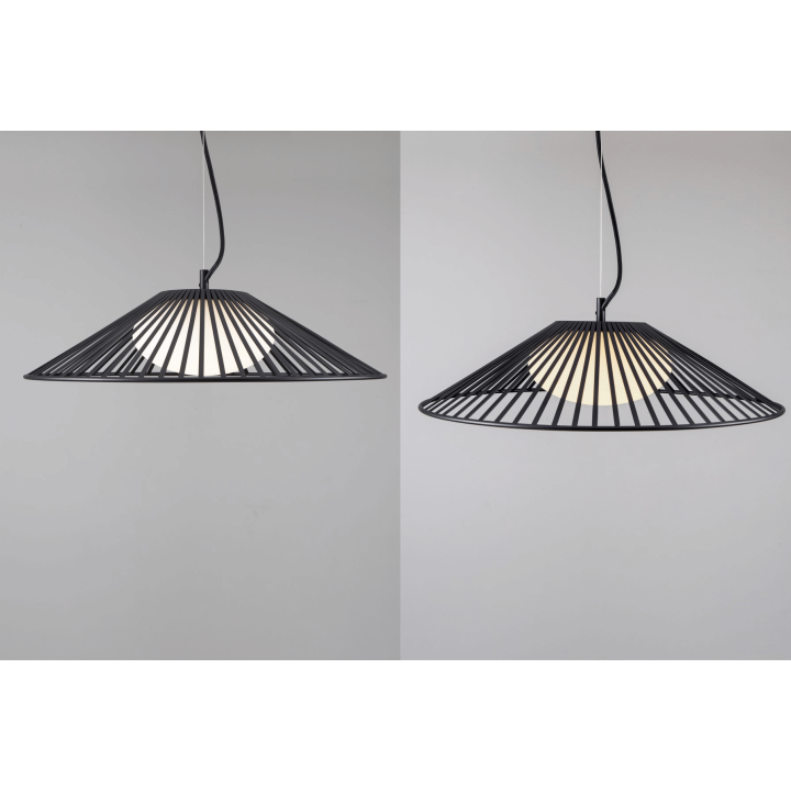 LUCES PENA LE44248/9 lampa wisząca LED czarna, metal/szkło, nowoczesna
