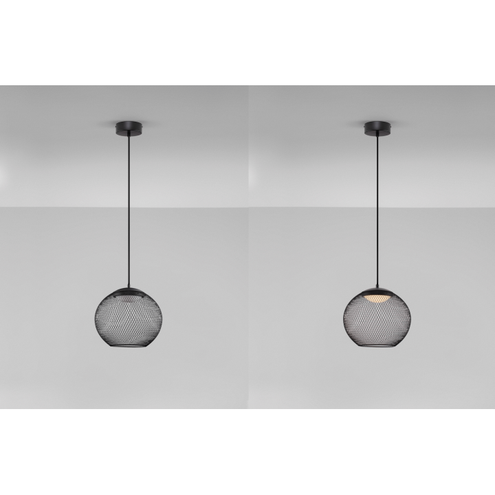 LUCES RITA LE44251/2/3 lampa wisząca LED czarna 3 rozmiary metal/akryl