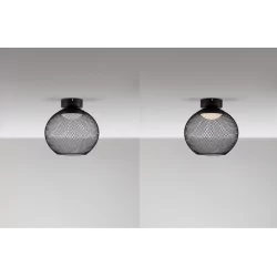 LUCES RITA LE44254/5/6 lampa sufitowa LED czarna 3 rozmiary metal/akryl