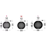 LUCES RITA LE44254/5/6 lampa sufitowa LED czarna 3 rozmiary metal/akryl