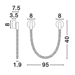 LUCES CURA LE44258 LED wall lamp black, steel/silicone, modern design