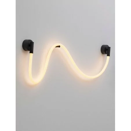 LUCES CURA LE44259 czarny kinkiet LED 14W, stal/silikon, nowoczesny LUCES CURA LE44259 czarny kinkiet LED 14W, stal/silikon, nowoczesny