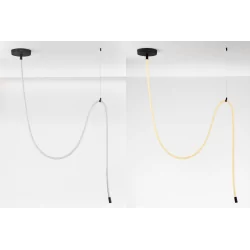 LUCES CURA LE44260 czarna lampa wisząca LED 33W nowoczesna stal/silikon
