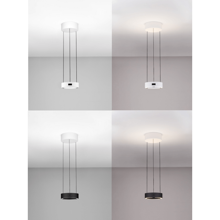 LUCES ALMAY LE44605/6 czarna, biała lampa wisząca LED 24W, 1712lm