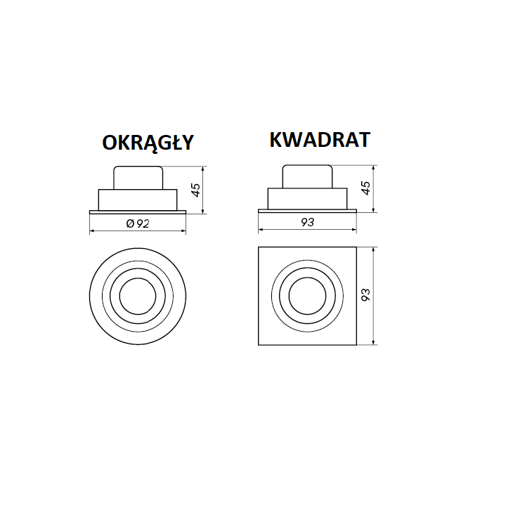 OXYLED MODI SQ/RO oprawa podtynkowa LED 8W 3000K, 4000K