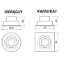 OXYLED MODI SQ/RO recessed LED fixture 8W 3000K, 4000K