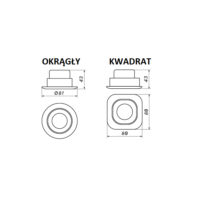 OXYLED TERI SQ/RO oprawa podtynkowa LED 8W 3000K, 4000K