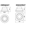 OXYLED TERI SQ/RO recessed LED fixture 8W 3000K, 4000K