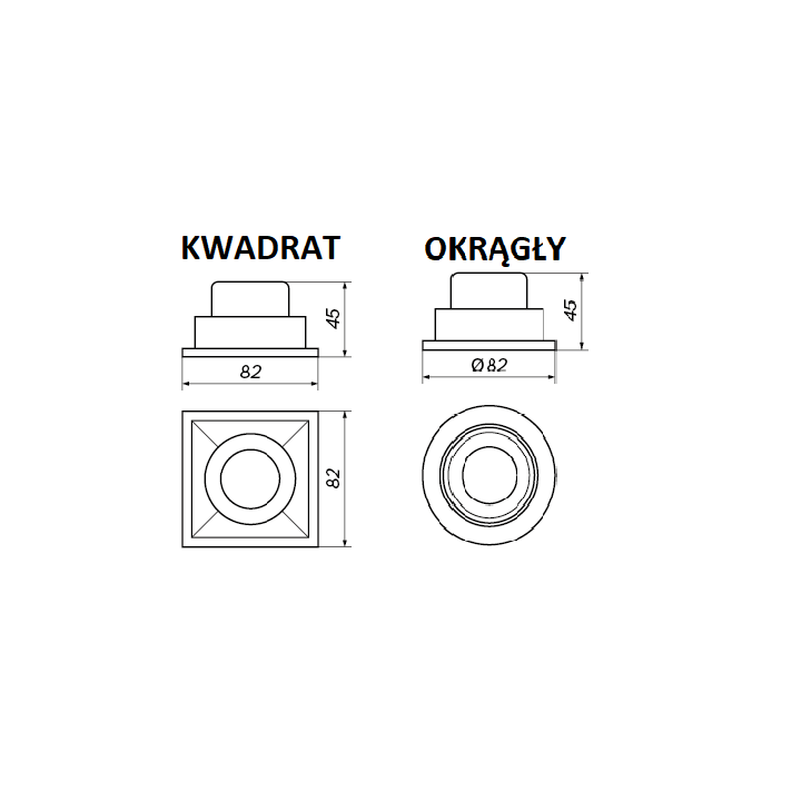 OXYLED QUBO SQ/RO recessed LED fixture 8W 3000K, 4000K