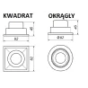 OXYLED QUBO SQ/RO oprawa podtynkowa LED 8W 3000K, 4000K