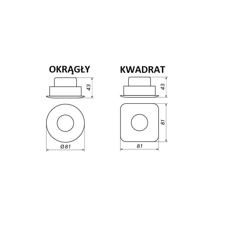OXYLED MEZO SQ/RO recessed IP44 LED 8W 3000K, 4000K