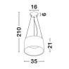 LUCES BAJO LE44266 LED hanging lamp 3000K 24W 1268lm black IP20