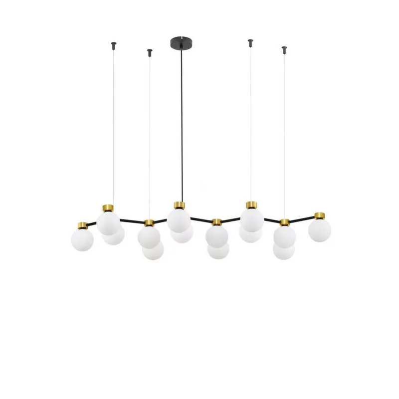 LUCES CAMINOS LE44545 elegant hanging lamp black and gold 14 x G9