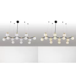 LUCES CAMINOS LE44545 elegant hanging lamp black and gold 14 x G9