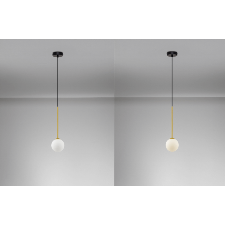 LUCES CHAO LE44267 lampa wisząca, czarno-złota, metal/szkło, G9, IP20