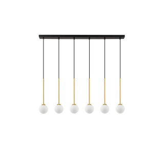 LUCES CHAO LE44269 lampa wisząca 6xG9, czarno-złota, metal/szkło, IP20