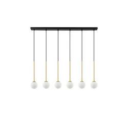 LUCES CHAO LE44269 hanging lamp 6xG9, black and gold, metal/glass, IP20