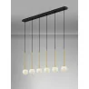 LUCES CHAO LE44269 lampa wisząca 6xG9, czarno-złota, metal/szkło, IP20