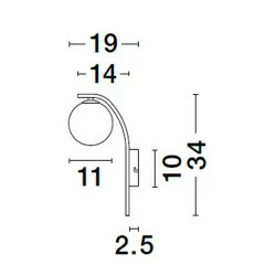 LUCES CHAO LE44270 elegancki kinkiet czarno-złoty, metal/szkło, IP20