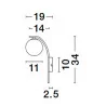 LUCES CHAO LE44270 elegancki kinkiet czarno-złoty, metal/szkło, IP20