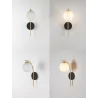 LUCES CHAO LE44270 elegancki kinkiet czarno-złoty, metal/szkło, IP20