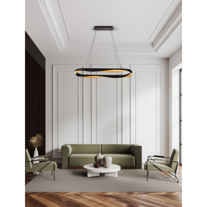 LUCES PATAPO LE44461 lampa wisząca LED 62W 3093 lm czarno-złota IP20