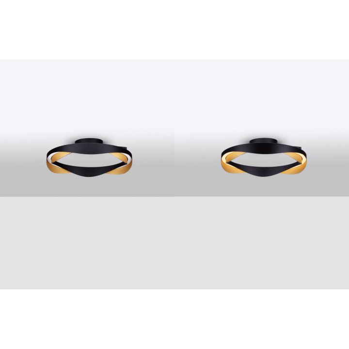 LUCES PATAPO LE44462 LED ceiling lamp 3000K 40W black and gold IP20