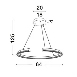 LUCES ORINOCO LE44530 hanging lamp silver, LED 48W, 3000K modern