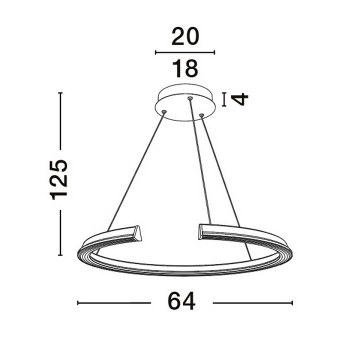 LUCES ORINOCO LE44530 hanging lamp silver, LED 48W, 3000K modern