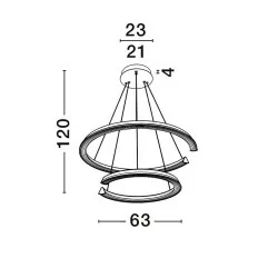 LUCES ORINOCO LE44531 modern LED hanging lamp 70W, 3000K, silver