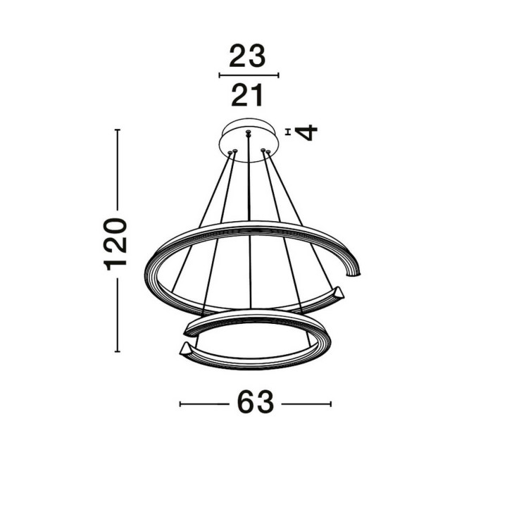 LUCES ORINOCO LE44531 modern LED hanging lamp 70W, 3000K, silver