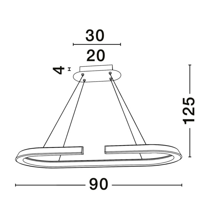 LUCES ORINOCO LE44532 lampa wisząca LED 48W, 3500K srebrna, nowoczesna