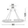LUCES ORINOCO LE44532 lampa wisząca LED 48W, 3500K srebrna, nowoczesna