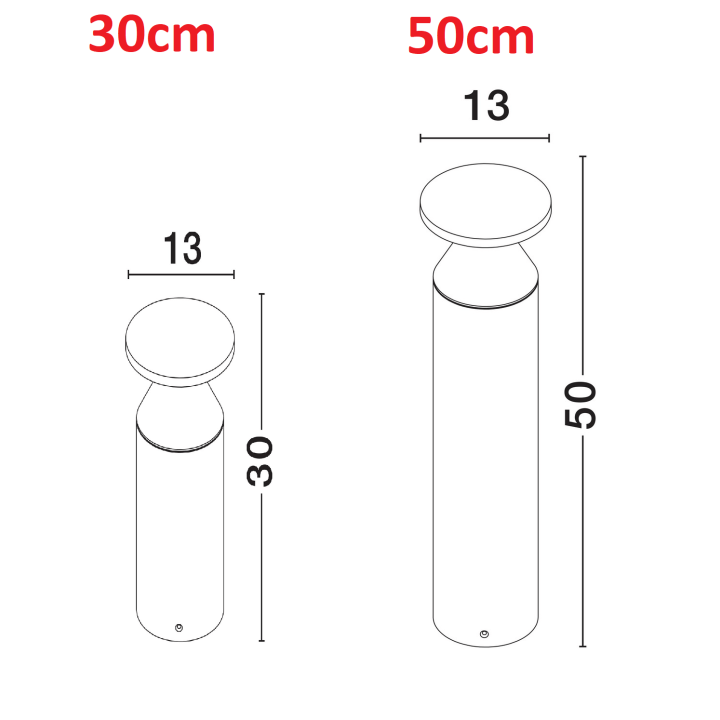 LUCES VISTA LE73609/10 black outdoor LED pole IP65, 2 heights