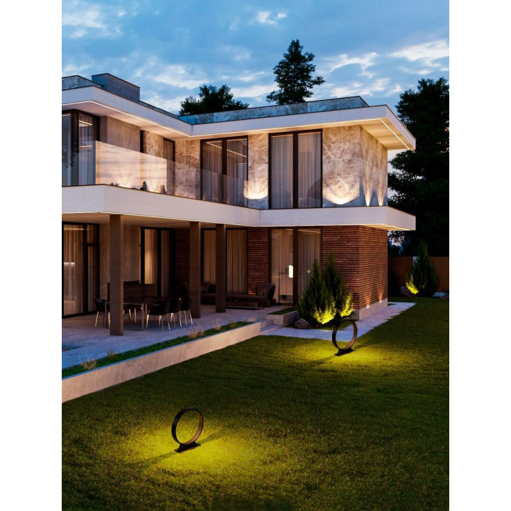 LUCES BABASAC LE73613/4 okrągła lampa ogrodowa LED, czarna, IP65 3000K