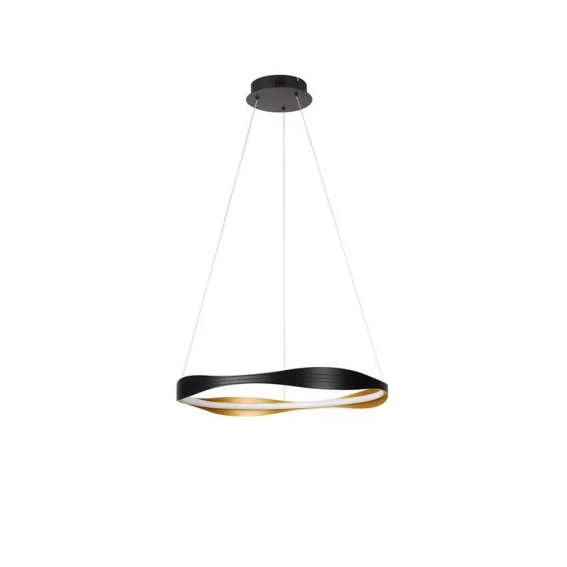 LUCES SATIPO LE44470/1 lampa wisząca LED 60/80 cm, czarno-złota